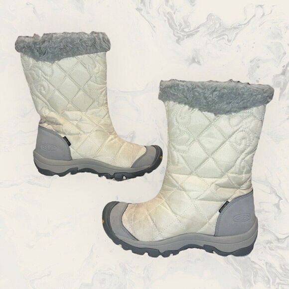 Keen Dry Warm 200 Gram Insulated Waterproof Ivory Gray Snow Boots Women Size 6 - Picture 5 of 11